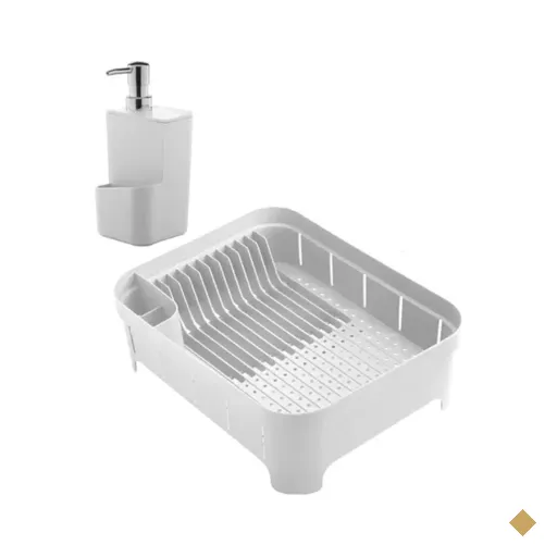 Escorredor Louça Pratos Talheres Dispenser Detergente 650ml Branco
