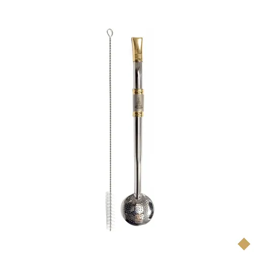 Bomba Chimarrão Para Cuia Com Rosca Aço Inox 304 Banho Ouro Nossa Senhora…