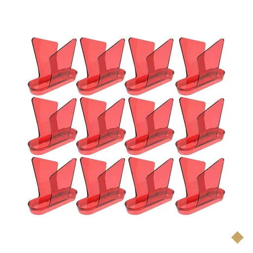 Conjunto 12 Porta Guardanapos de Mesa Vermelho Transparente Crippa Café…