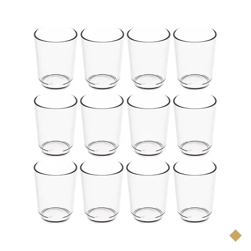 12 Copos de Plástico Transparente 500ml para Restaurante Escola Servir Água…