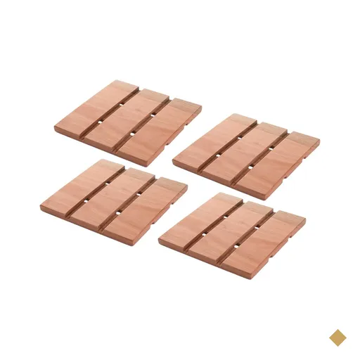 Kit Com 4 Descansos para Panelas em Madeira Essence 18x18cm Suportes para…
