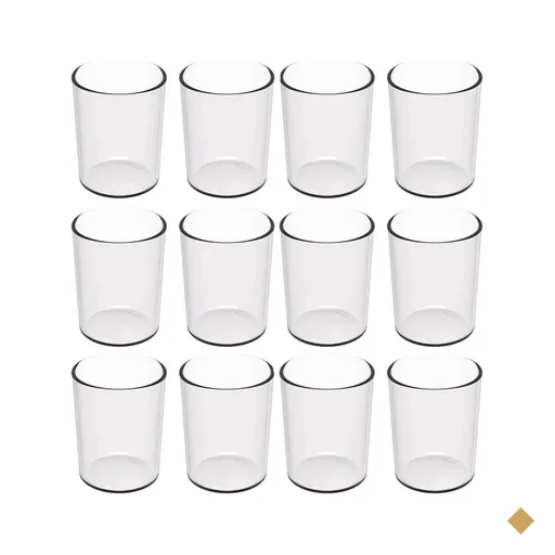 Kit 12 Copos 400ml Transparente Plástico Escolar Refeitórios Servir Água…