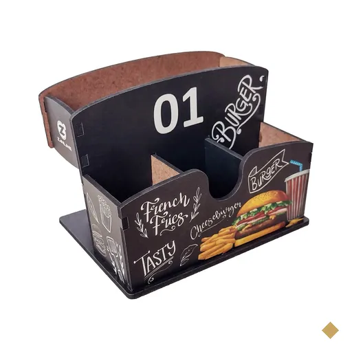 10 Porta Guardanapos e Sachês de Mesa em MDF Personalizados Burger para…