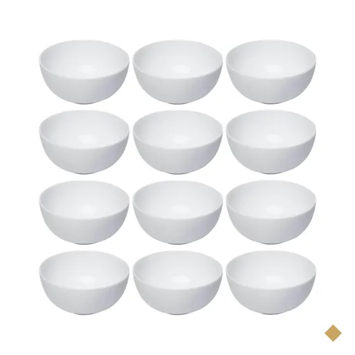 Jogo 12 Bowls Vidro Opalino Branco 13x6cm Tigela Cumbuca Essenza Profissional…