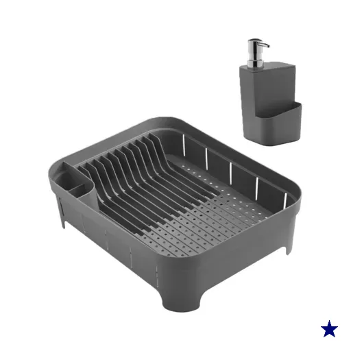 Escorredor Louça Pratos Talheres Disperser Detergente 650ml Chumbo