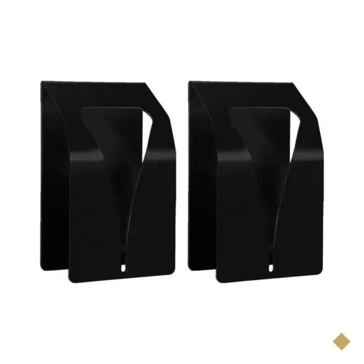 Kit 2 Ganchos Inox Preto 5x8cm Pendurador de Toalha Mini Organize Masutti Copat