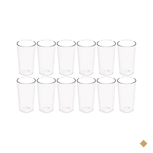 Kit 12 Copos Altos 500ml Plástico Incolor Long Drink Crippa Refeitório Água…
