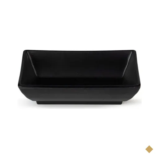 40 Potes de Shoyu Retangulares 60ml Preto Molheiras Restaurante 10x6x3cm