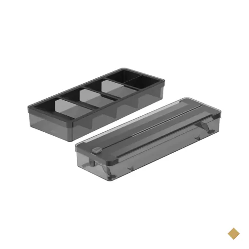 Kit Organizador de Talheres e Porta Rolos Duplo com Cortador Plástico…