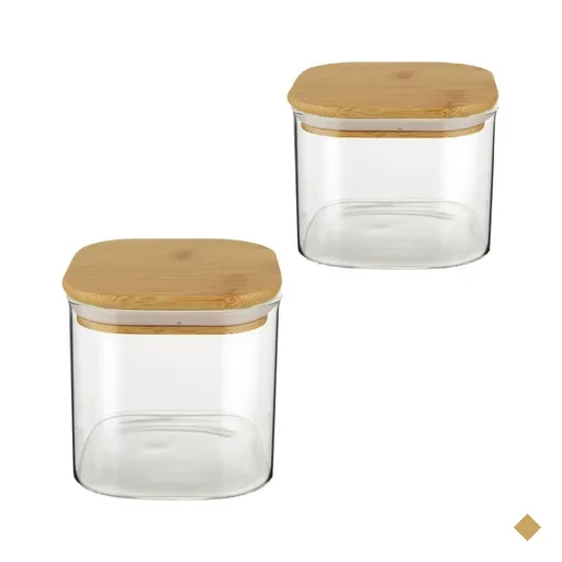 Dois Potes de Borolisicato com tampa de Bambu 750 e 900ml