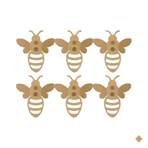 Kit 6 Ganchos Cabideiros Multiuso Abelha Aço Cromado Dourado Organizar Cozinha…