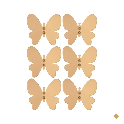 Kit 6 Ganchos Cabideiros Borboleta Dourada Decorar Organizar Closet Quarto…