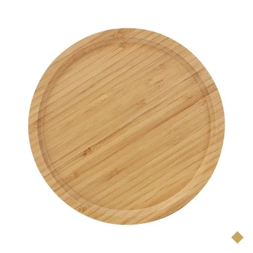 Kit bandeja e pinca bambu 25 cm, cortador e garfo queijos