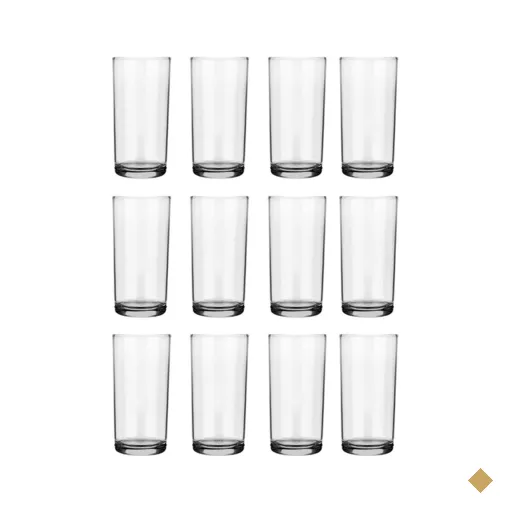 Kit de 12 Copos Long Drink Cylinder 300ml Nadir Figueiredo em Vidro Transparente
