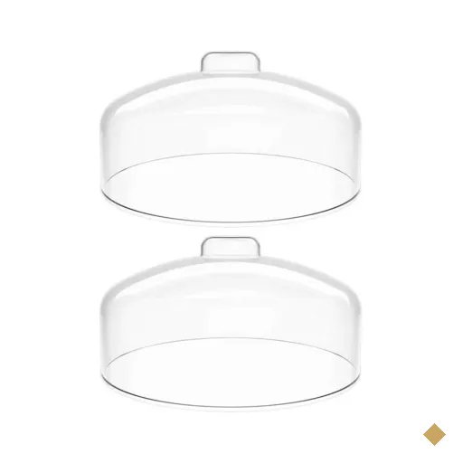 Kit 2 Cúpulas para Prato de Bolo Natural Tampa Plástico 31cm Haus Concept