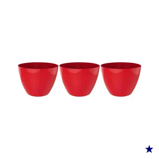 3 Tigelas Redonda Grande 6,2L Vermelha Crippa Servir Salada Frutas Pratos…