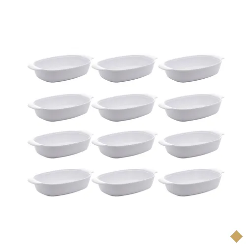 Conjunto 12 Travessas de Melamina para Restaurante com Alças Laterais 23cm…