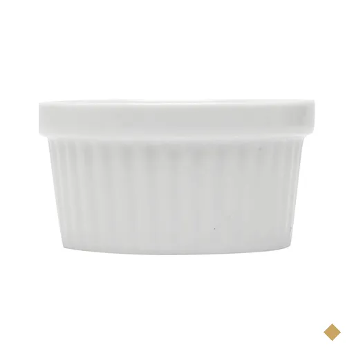 Jogo 24 Ramekin Canelado Porcelana Molheira 40ml Classic Bra