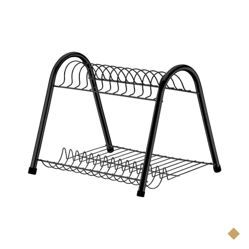 Escorredor de Louça 2 Andares 30cm Aramado Preto Cozinha Pia