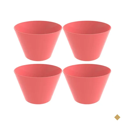 4 Potes Balde para Pipoca 3,8L Plástico Resistente Crippa Pipoqueira Rosa…