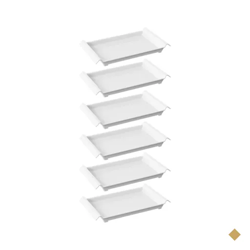 Kit 6 Bandejas com Alças 34x19cm Servir Brancas Restaurantes Café da Manhã…
