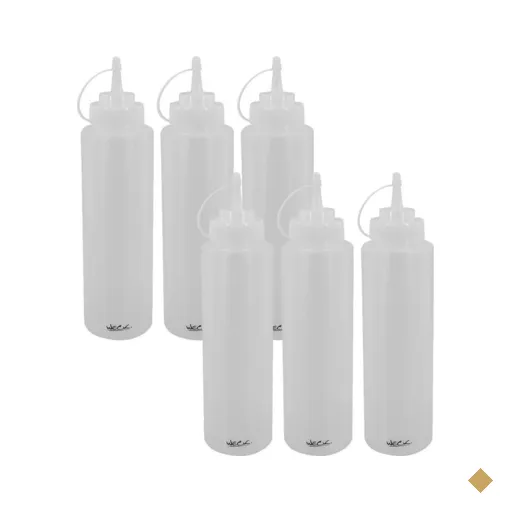 Kit 6 Bisnaga 1000ml Tubos para Maionese Lanchonete Restaurantes Food Trucks