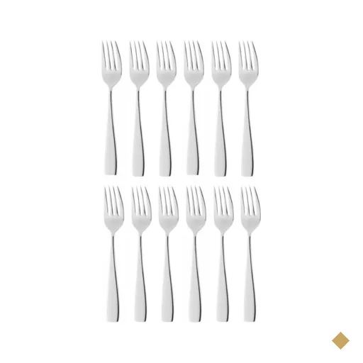 Jogo 12 Garfos de Mesa Aço Inox Pisa Wolff Talheres Refeições