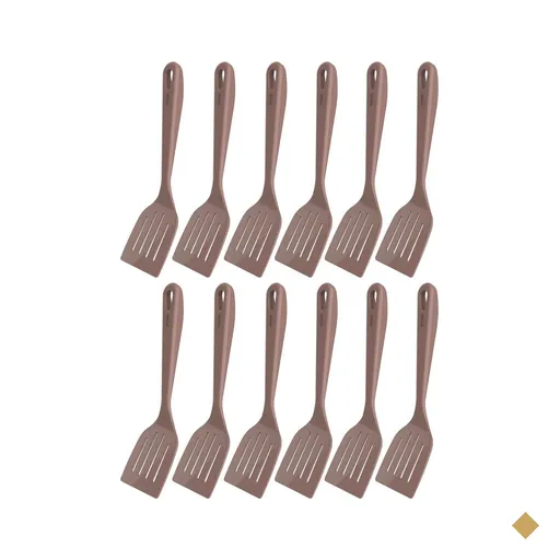 Kit 12 Espátulas Culinárias de Nylon 31,5cm Reta Kitch Crippa Amêndoa…