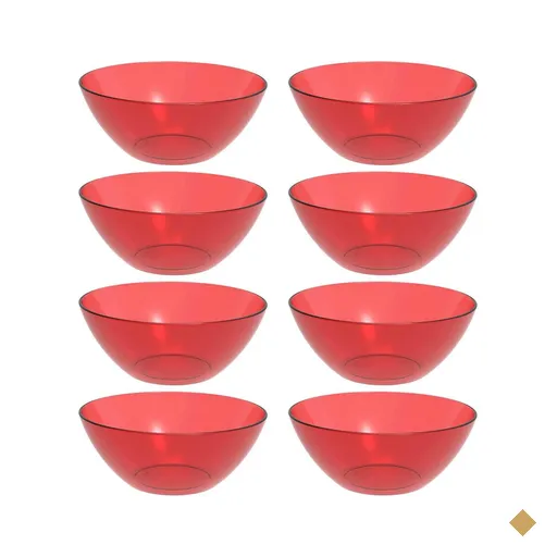 8 Tigelas Pequena Vermelha Travessa Redonda 2,3L Servir Salada Sobremesa…