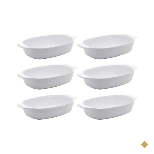 6 Travessas de Melamina para Restaurante 31cm Servir Guarnições com Alças…