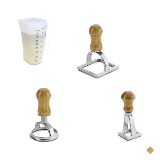 Conjunto de 3 cortadores para massas com Copo medidor 500ml