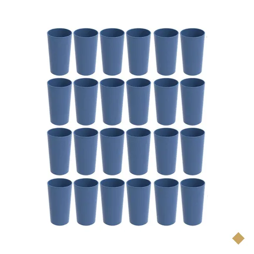 Conjunto 24 Copos Altos de Plástico 500ml Azul Madrugada Refeitório Escolar…