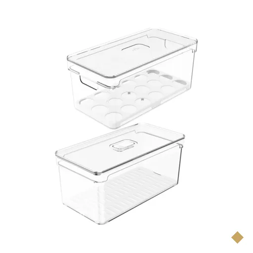 Kit 2 Organizadores De Geladeira Porta Ovos 36 Un Porta Frutas Legumes Verduras…