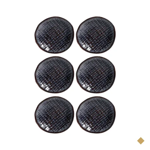 6 Ramequins Porta Molho Shoyu Cerâmica Azul Titanium 11x2cm Porto Brasil…