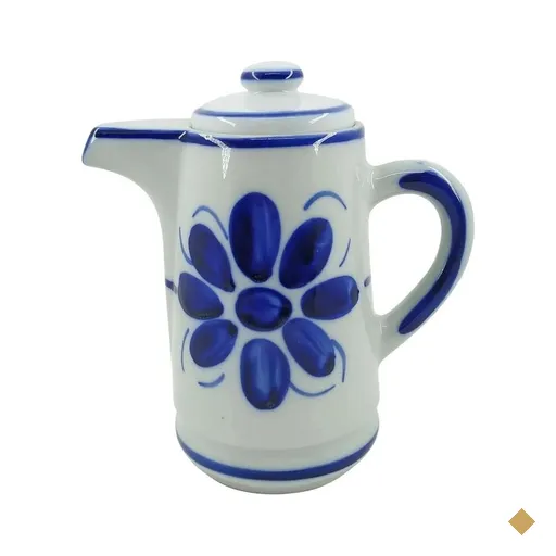 Bule Leiteira Porcelana Pintada mão Monte Sião 600ml Floral
