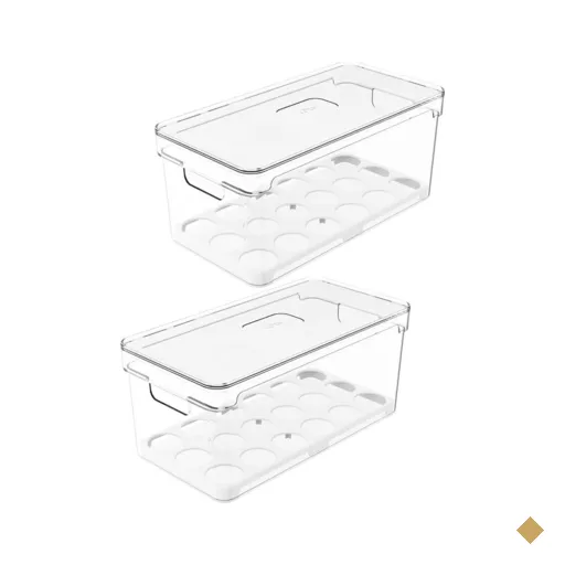 Kit 2 Organizadores De Ovos Clear Fresh Porta Ovos Empilhável Organizador De…