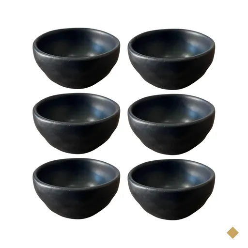 Kit 6 Ramekins Cerâmica 6,5x3cm Molheira 50ml Shoyu Orgânico