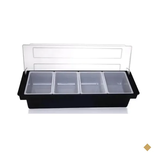 Porta Condimentos Profissional 4 Divisórias Weck Cozinha Preto Organizador…