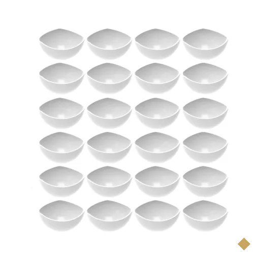 Conjunto 24 Potes de Sobremesa Doces Branco Avulso 265ml Plástico Trio Crippa…