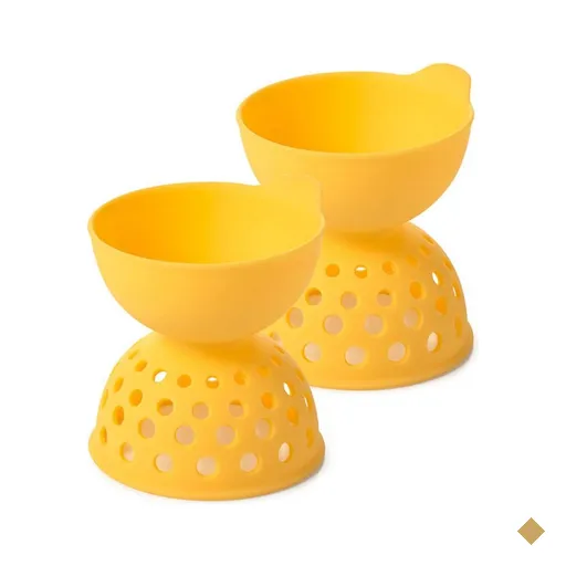 Conjunto de 2 Acessórios para Ovo Poché em Silicone 10cm OXO Amarelo