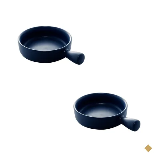 Duas petisqueiras redondas com cabo Porcelana Azul - Nórdica