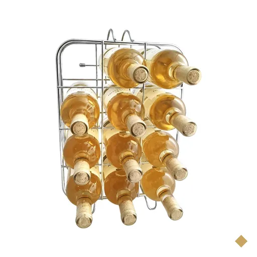 Suporte Adega Porta Com 12 Garrafas Vinho Chão Bancada Cromada
