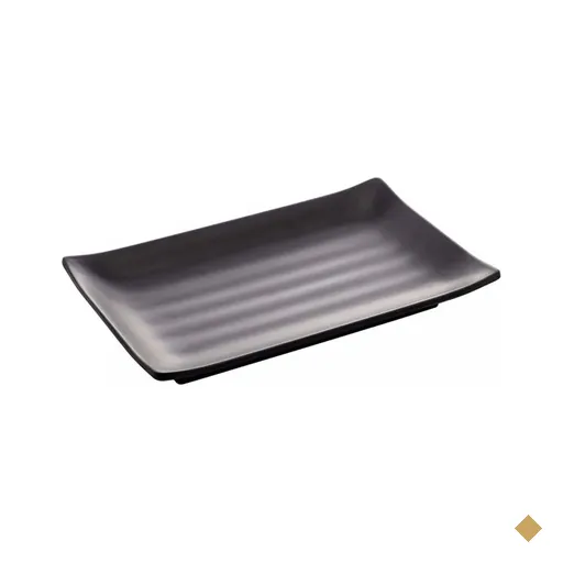 20 Pratos Travessas Melamina de Sushi Lyor Tóquio Preto 17,5x11x2cm…