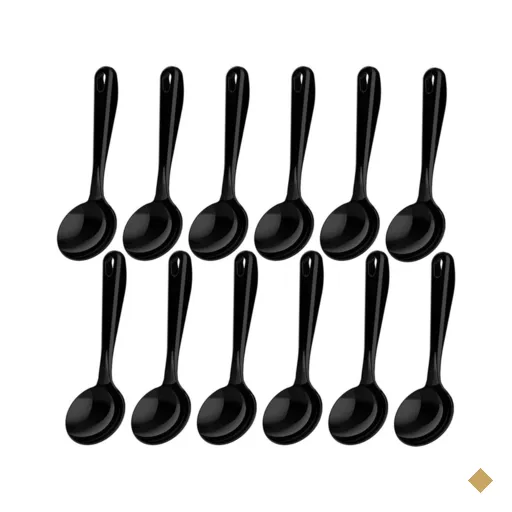 12 Conchas Pretas Nylon 32cm Cozinha Servir Sopas Molhos Feijão Kitch