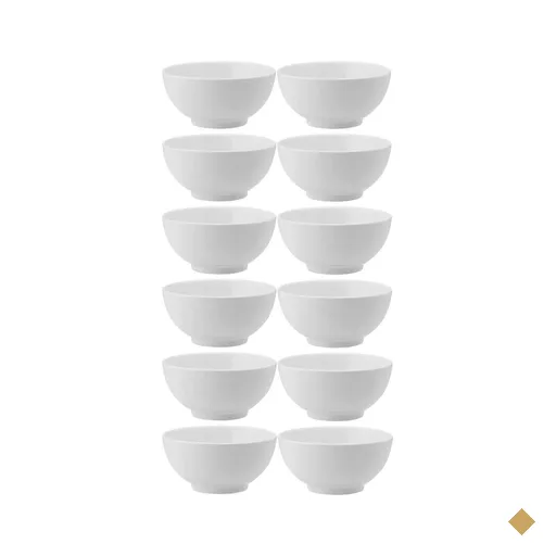 12 Tigelas de Melamina Branca 200ml Restaurante 10,3x5,2cm Bowl Haus Concept…