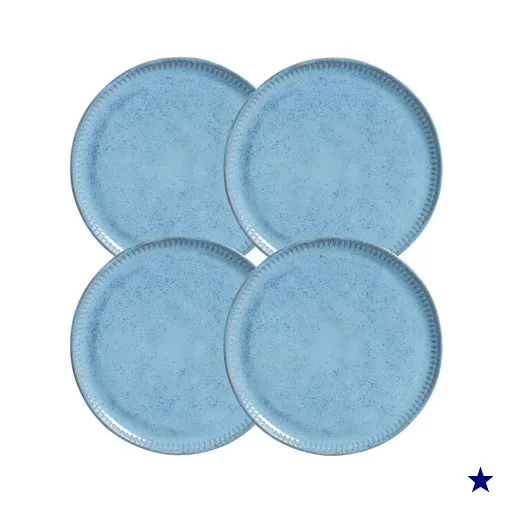 Jogo 4 Pratos para Sobremesa Linhas Breeza Cerâmica 21cm Mesa Posta Porto…