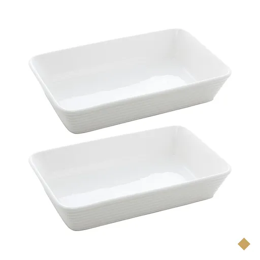 Kit 2 Refratários Línea de Porcelana Branca 29x20x5cm Lyor Travessa para…