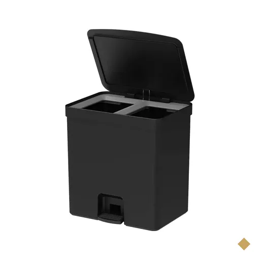 Lixeira Coleta Seletiva com Pedal para Cozinha 20L Trium Duplo Compartimento OU…