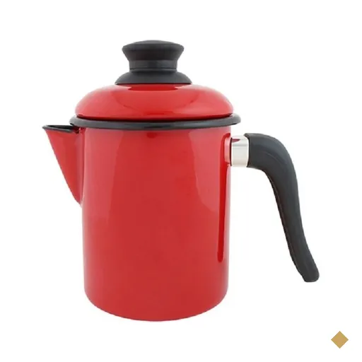 Leiteira de qualidade em Ágata - 900 ml - Vermelho - Ewel