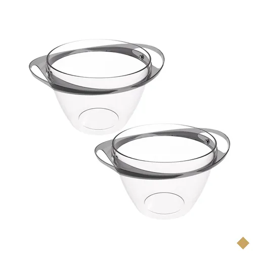 Kit 2 Champanheiras com Alças 6,2L Balde de Gelo Plástico Fumê Bebidas…